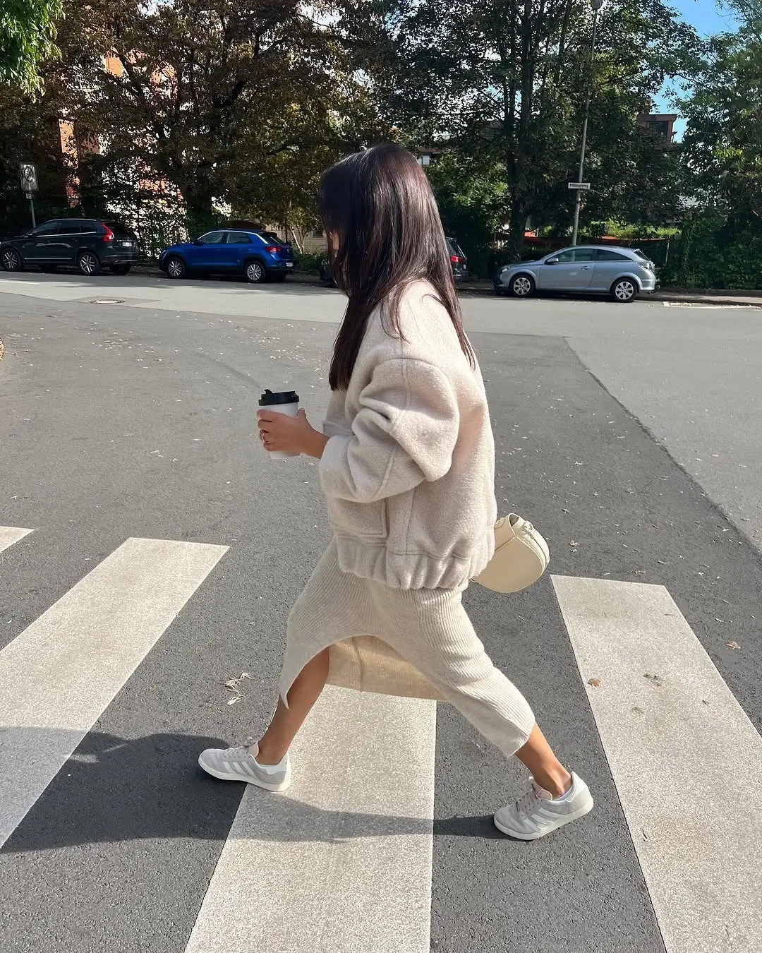 knit skirt outfits fall 2026 Relaxed Cream Midi Knit for Everyday Fall Walks