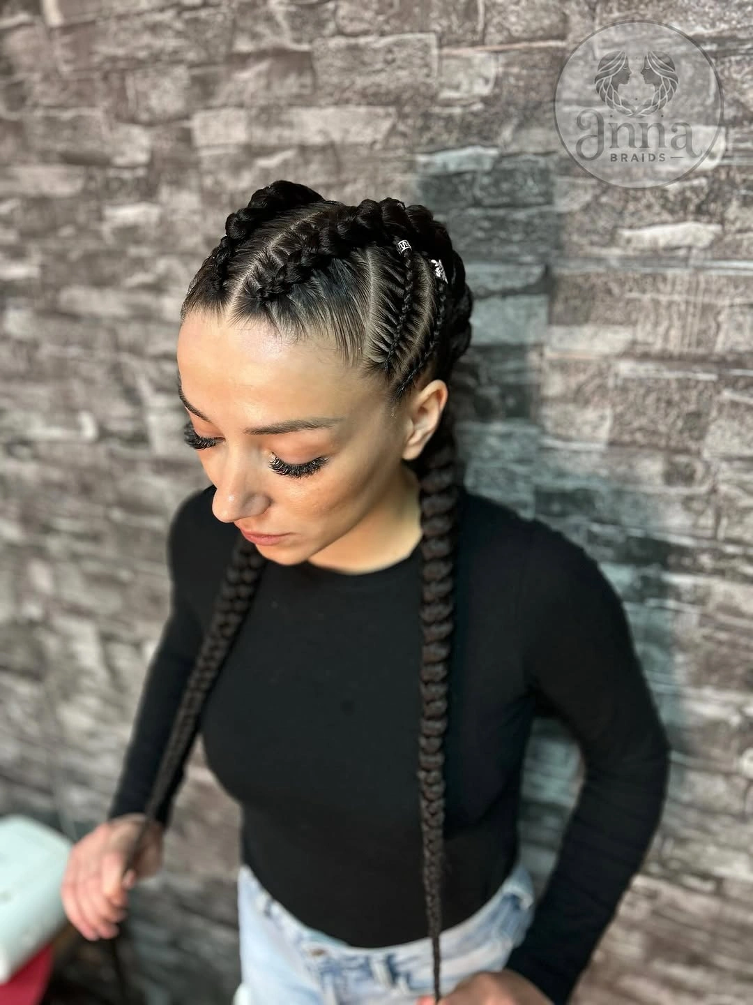 lemonade braid hairstyle Oversized Lemonade Braids With Bold Knotless Volume