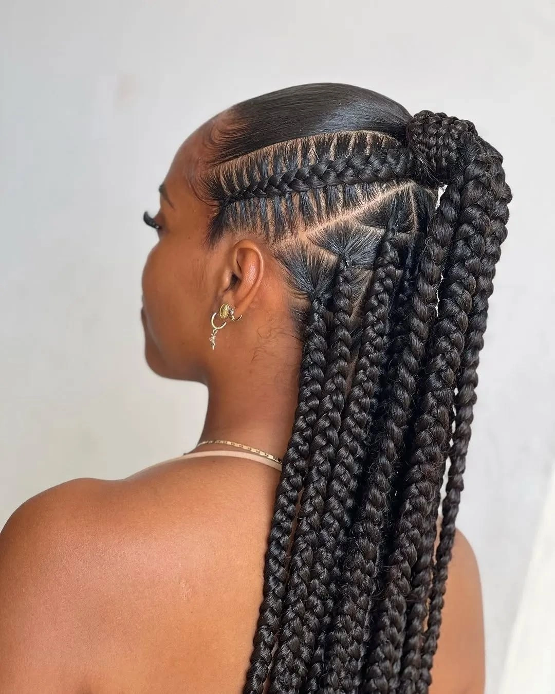 lemonade braid hairstyle Classic Long Lemonade Braids Gathered Into a High Ponytail