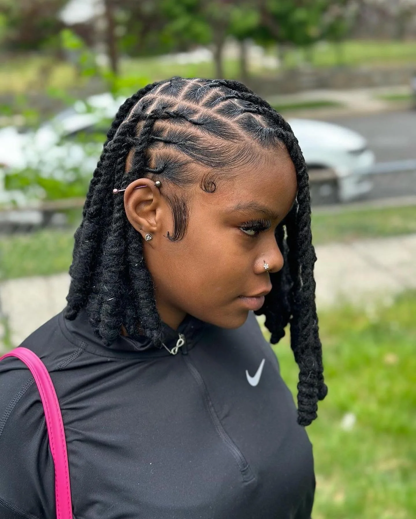 locs hairstyles for black women Precision Parted Shoulder Length Rope Twist Locs