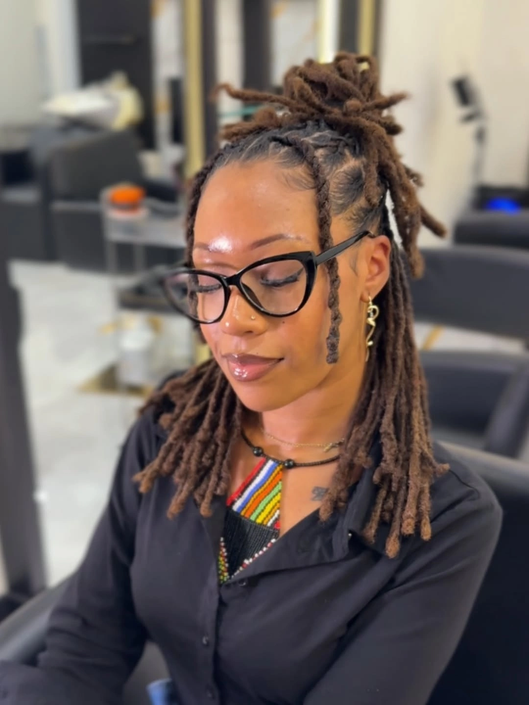 locs hairstyles for black women Relaxed Half Up Locs For Everyday Style