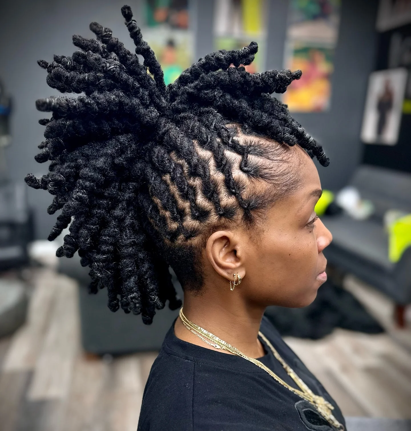locs hairstyles for black women Bold Layered Loc Ponytail With Sculpted Sides