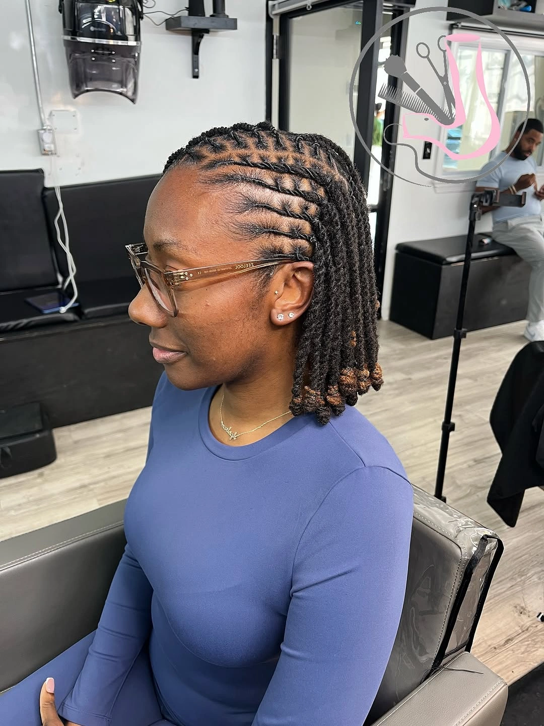 locs hairstyles for black women Shoulder Length Locs With Modern Braided Parting