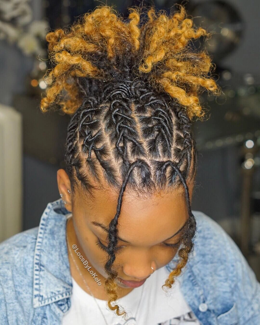 locs hairstyles for black women Golden Ginger Barrel Twists With Artistic Parting