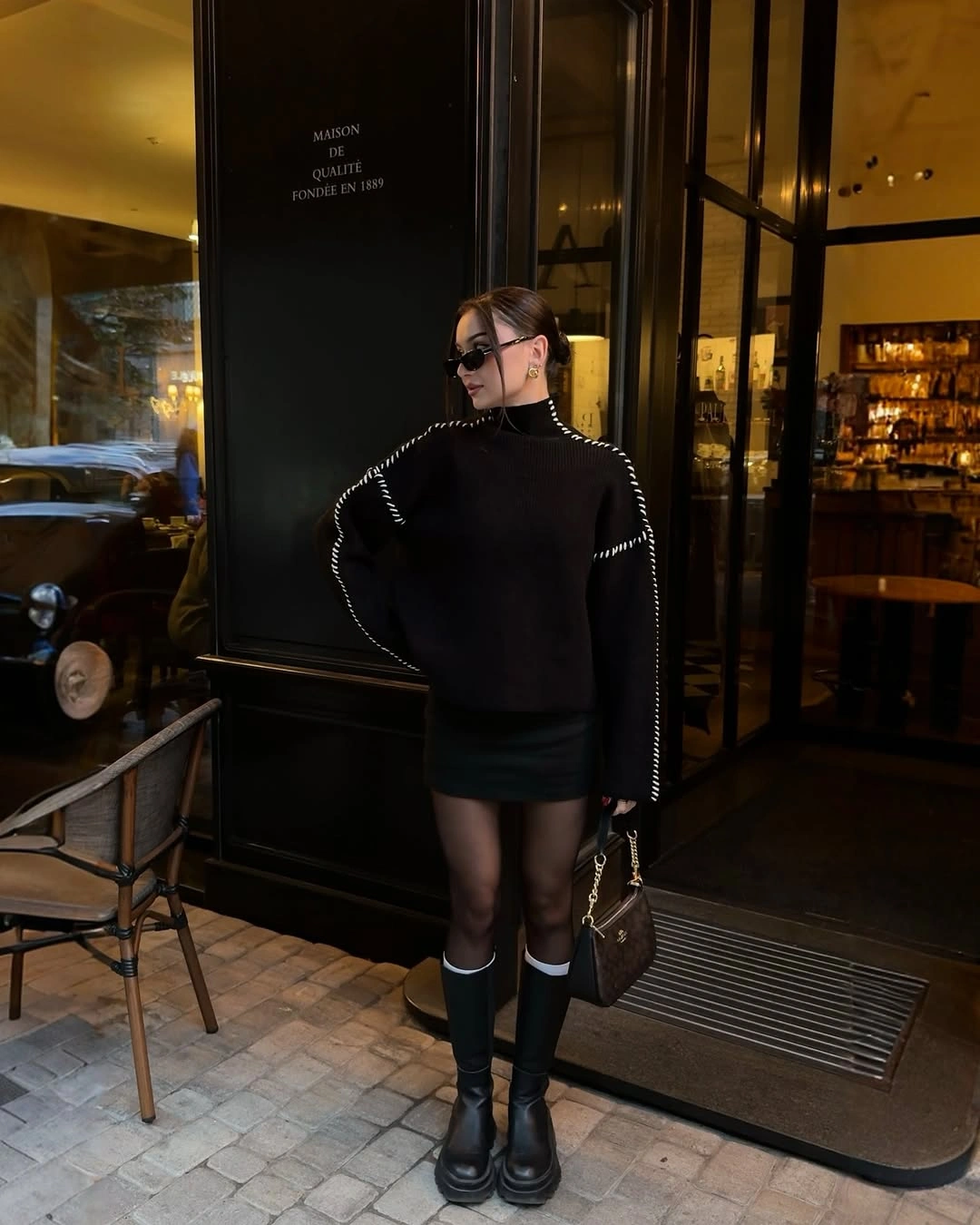 September fashion trends 2026 Modern Monochrome Gives Evening Outfits a Bold Edge