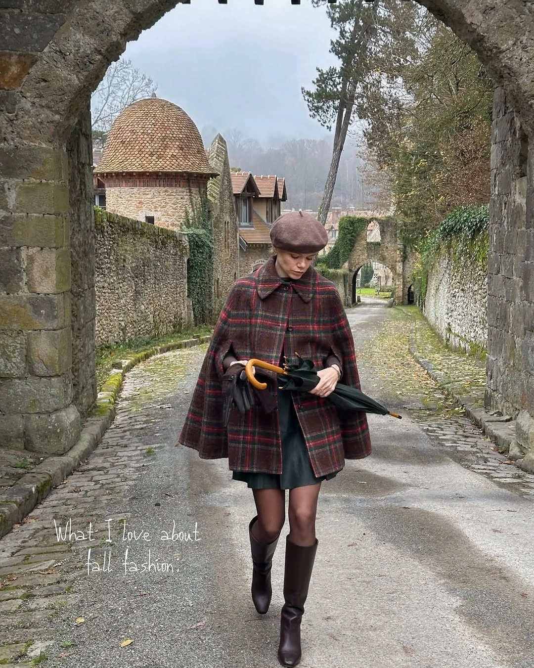September fashion trends 2026 Classic Plaid Outerwear Brings Storybook Autumn Style