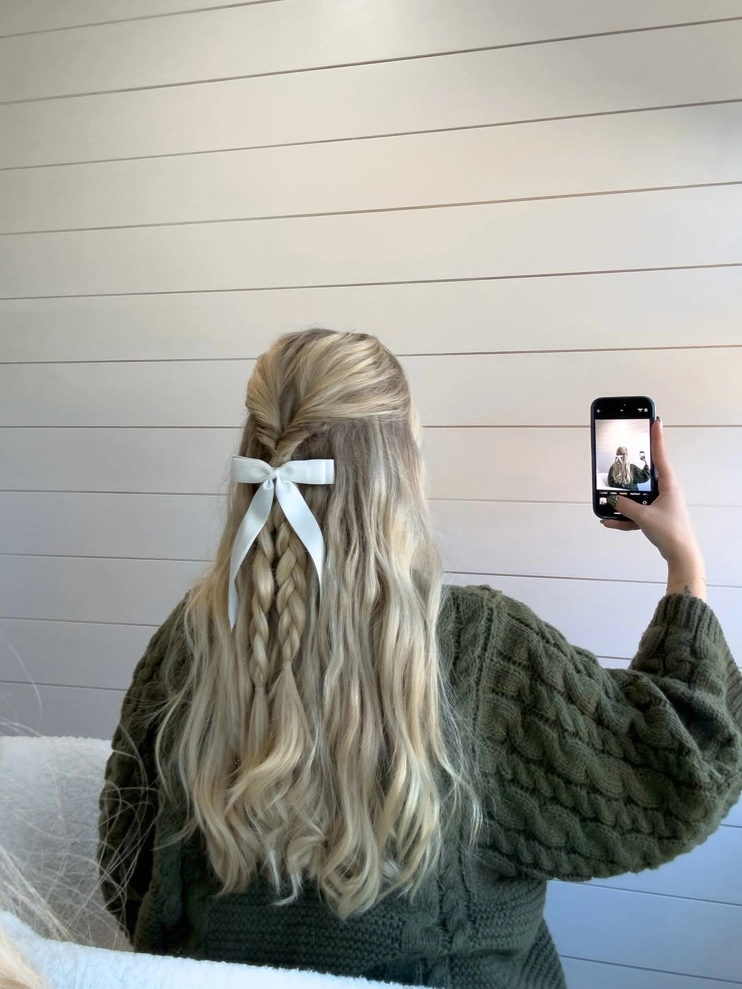 September hairstyles ideas 2026 Boho Blonde Braids with a Satin Bow