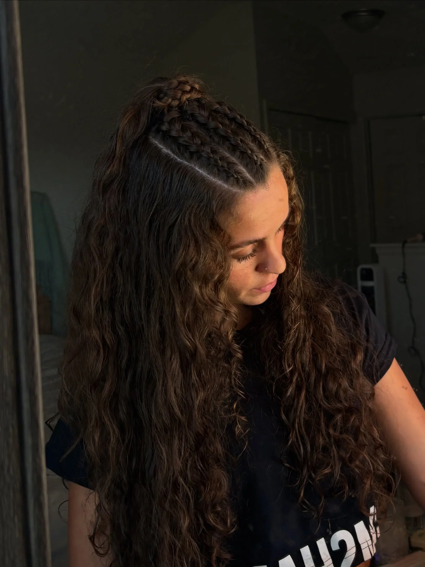 September hairstyles ideas 2026 Textured Crown Braids with Natural Waves