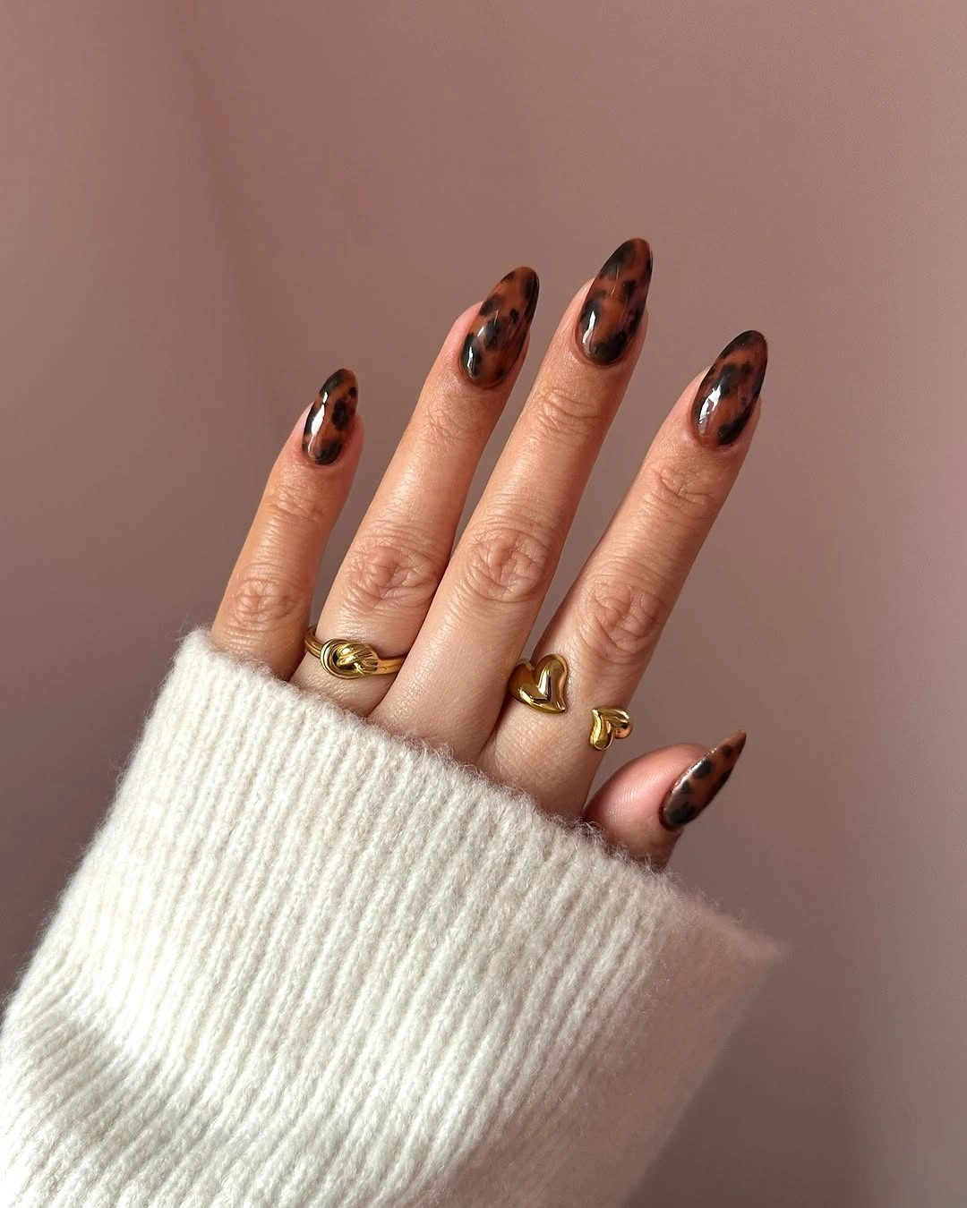 September nail designs 2026 Glossy Tortoiseshell That Never Goes Out of Style