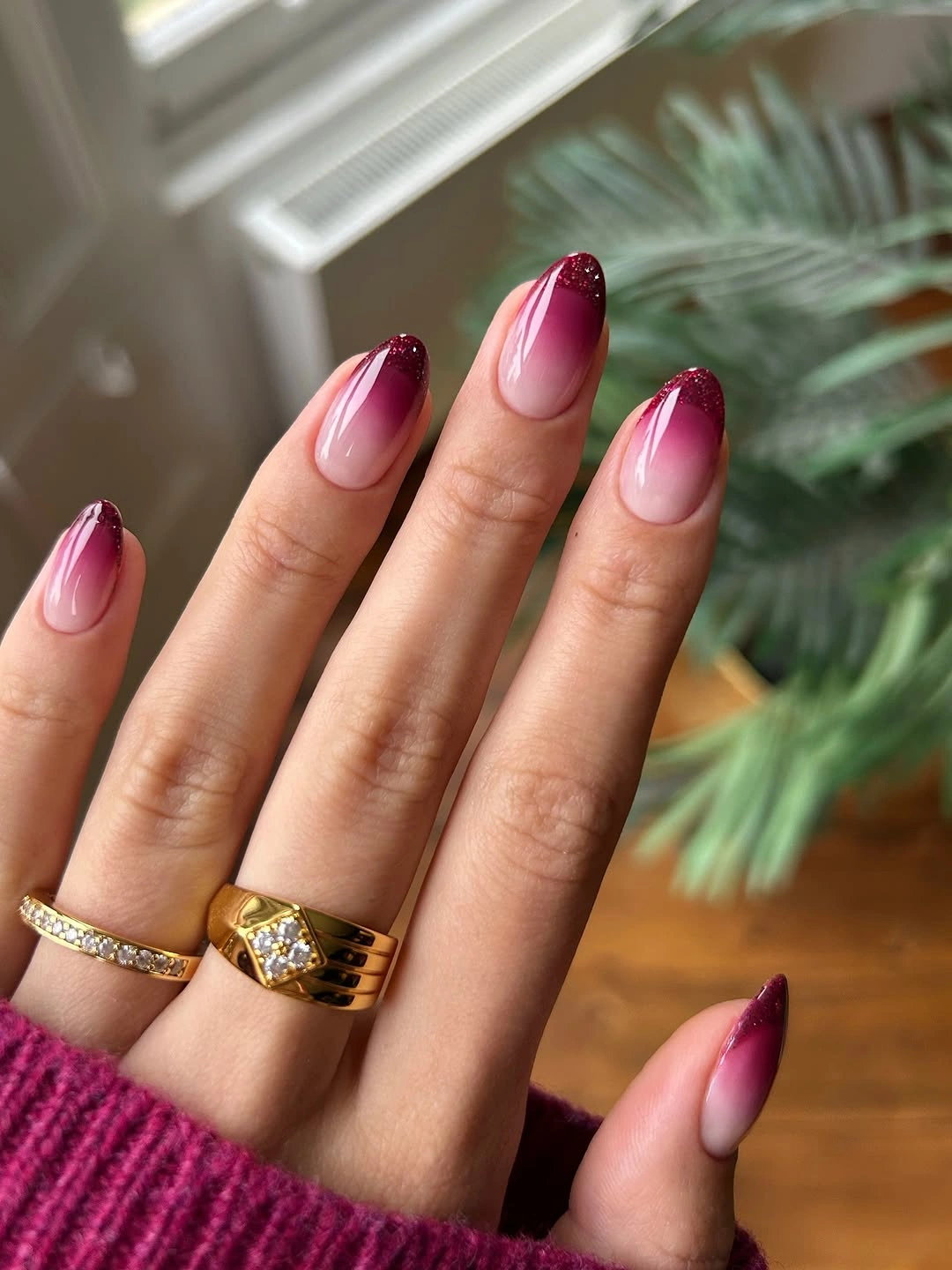 September nail designs 2026 Berry Ombre Tips for the First Cool Days of Fall