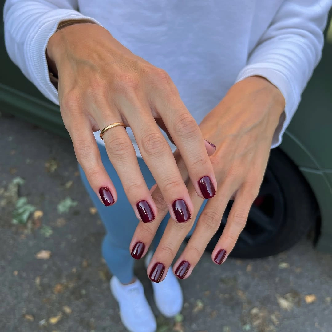September nails color 2026 Rich Bordeaux Nails That Define September Elegance