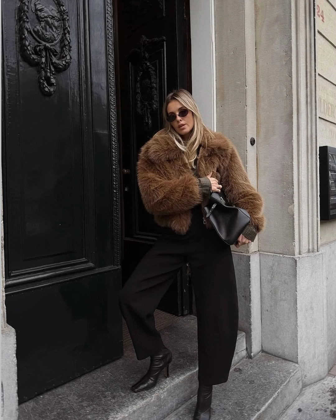 shaggy jacket Rich Brown Texture With Timeless Tailored Elegance