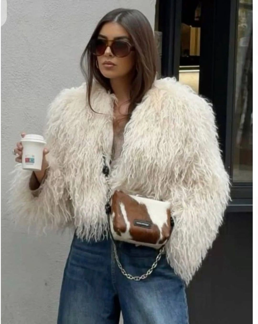 shaggy jacket Cream Faux Fur That Brightens Every Winter Look