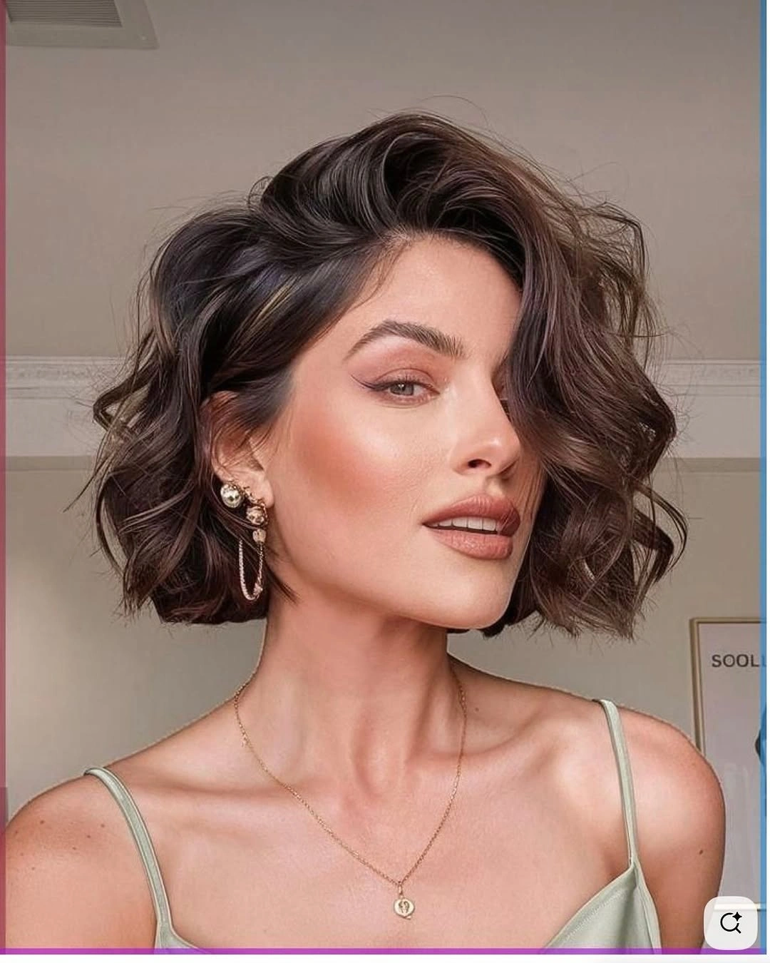 short bobbed hairstyle Soft Curly Bob With Glamorous Texture