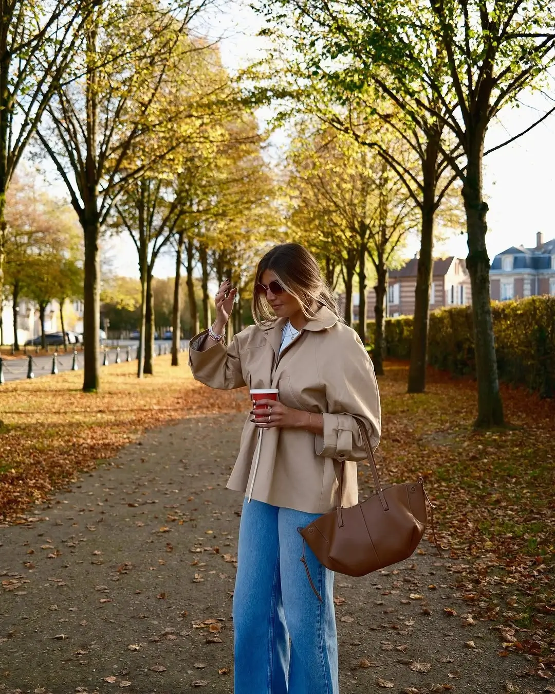 simple fall outfits 2026 Light Jacket and Denim for Sunny Autumn Walks