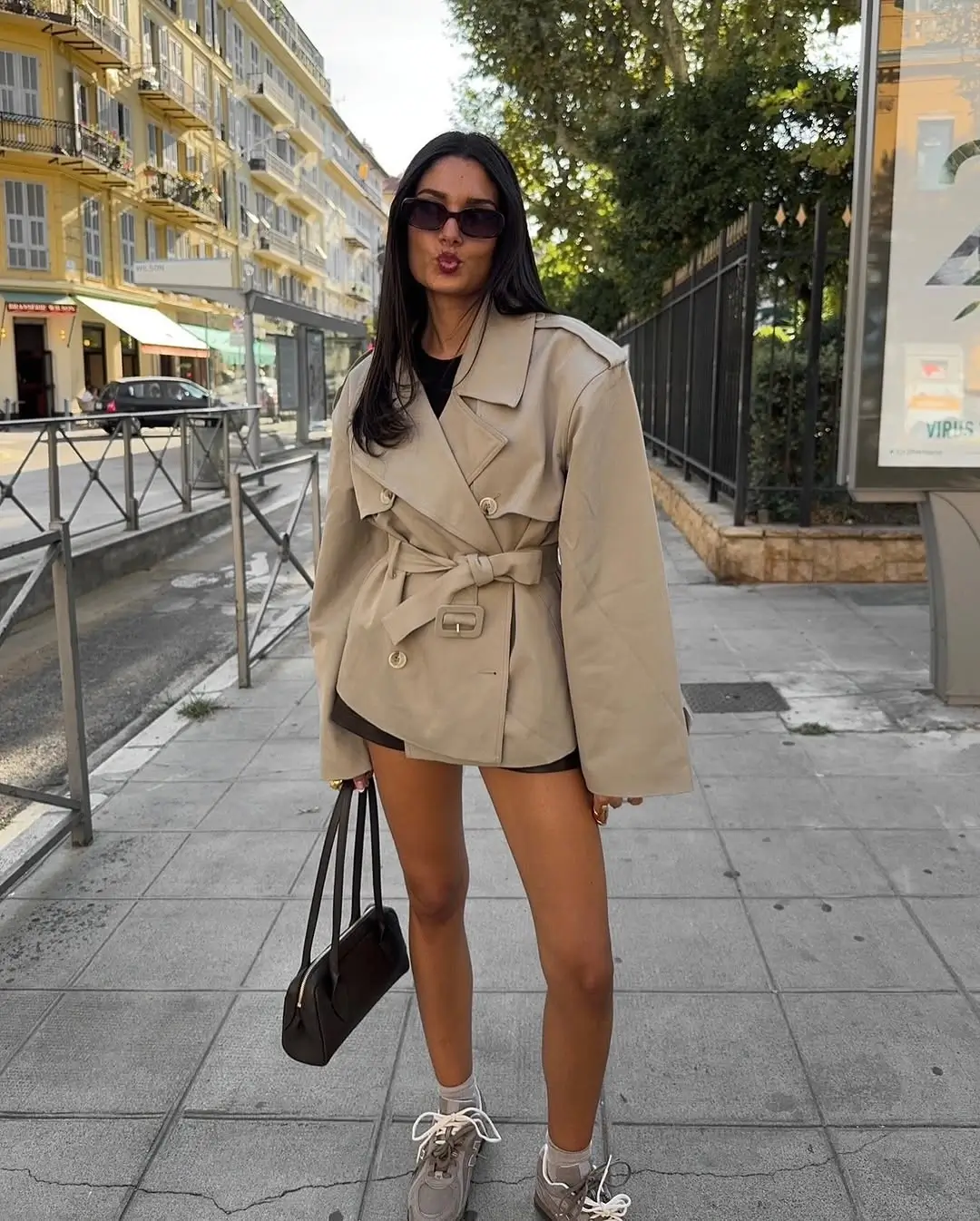 Trench coat fall outfits 2026 Modern Minimalism With a Cropped Trench