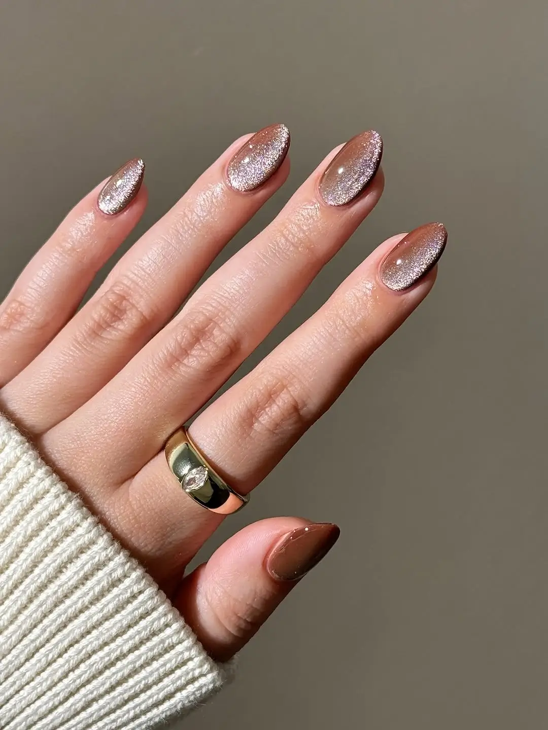 autumn nails color Bronzed Brown with Fine Autumn Shimmer