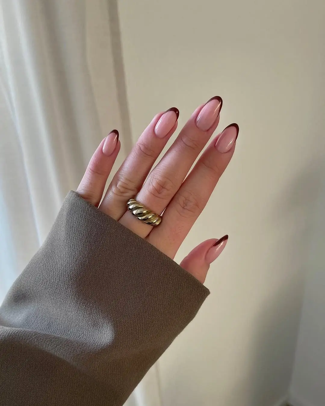 Brown Fall Nails 2026 Minimalist Chocolate French Tips for Everyday Elegance
