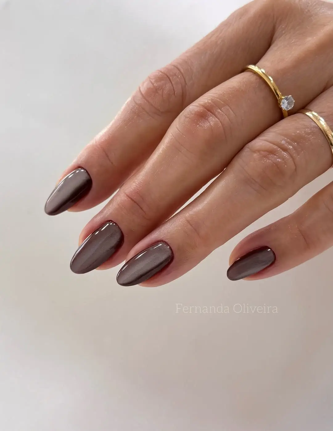 Brown Fall Nails 2026 Smoky Cocoa Glass Nails with a Sheer Finish