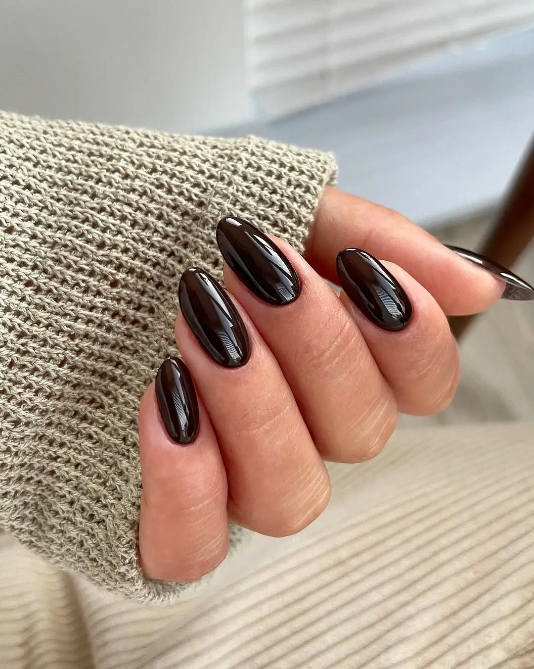 Dark fall nails 2026 Classic Espresso Gloss Nails That Never Go Out of Style