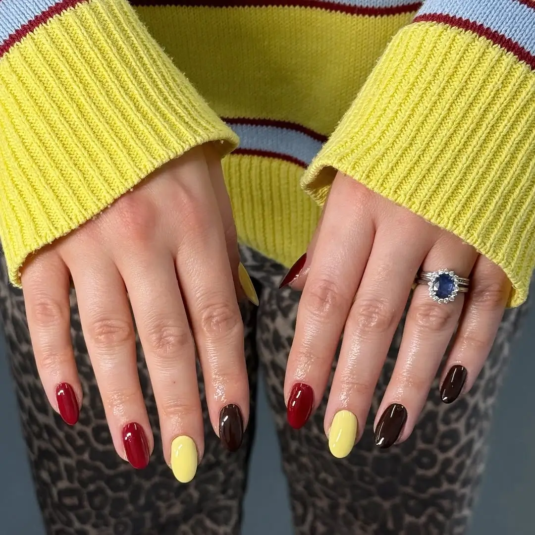 Early Fall Nails 2026 Unexpected Color Blocking for Early Autumn