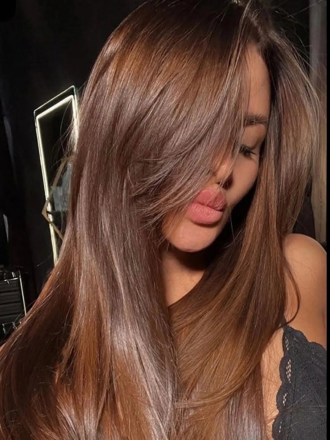 Fall brown hair colour ideas 2026 Soft Mocha Brown With Seamless Glossy Dimension