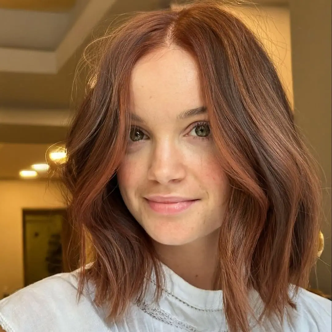 Fall brown hair colour ideas 2026 Warm Auburn Brown Bob With Soft Texture