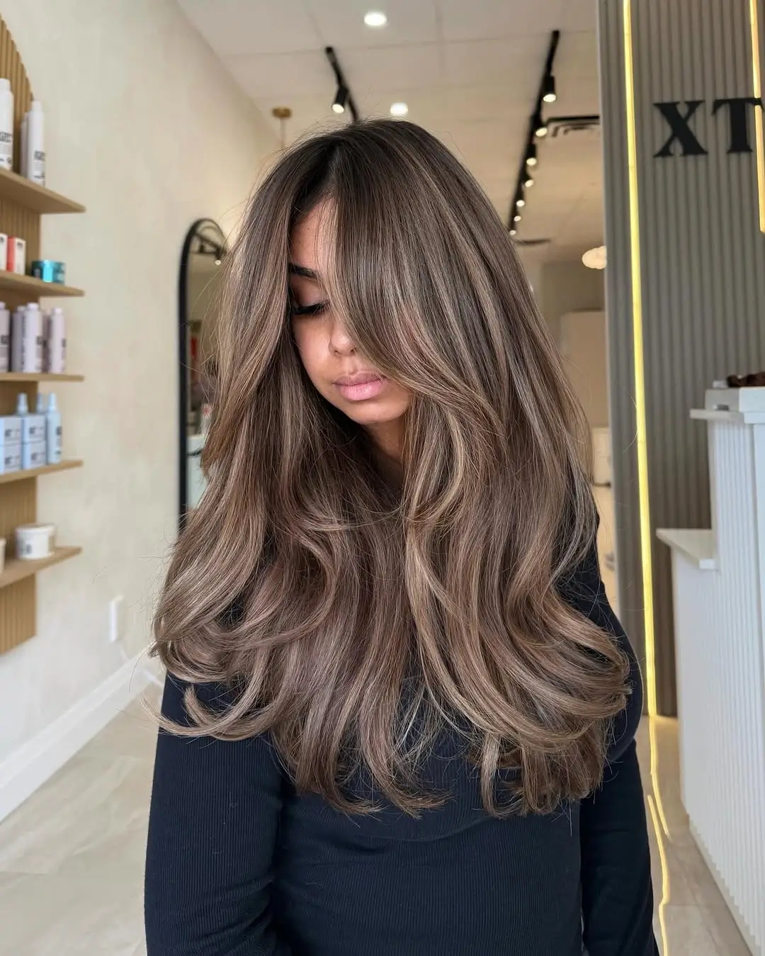 Fall brown hair colour ideas 2026 Cool Taupe Brunette With Luxurious Blended Highlights