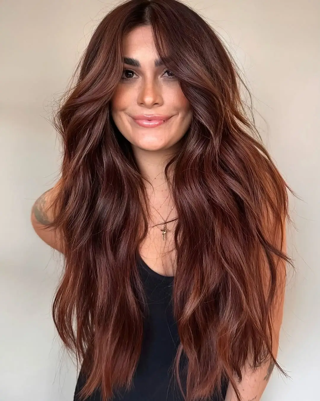 Fall brown hair colour ideas 2026 Mahogany Brown With Soft Auburn Glow