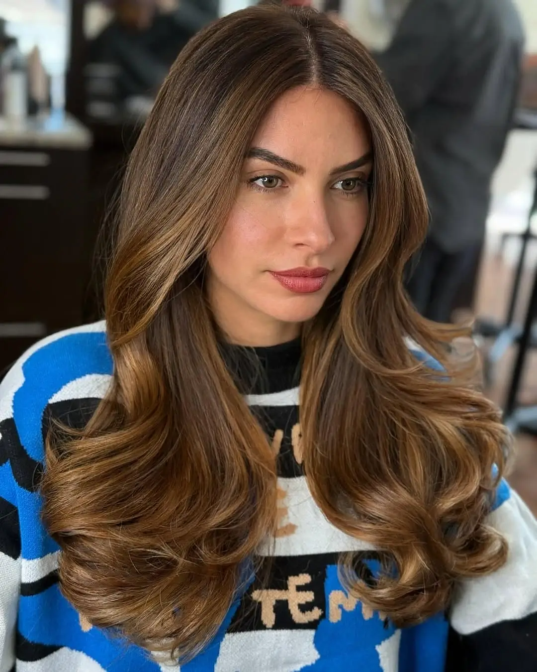 Fall brown hair colour ideas 2026 Golden Brunette Balayage With Soft Honey Ends