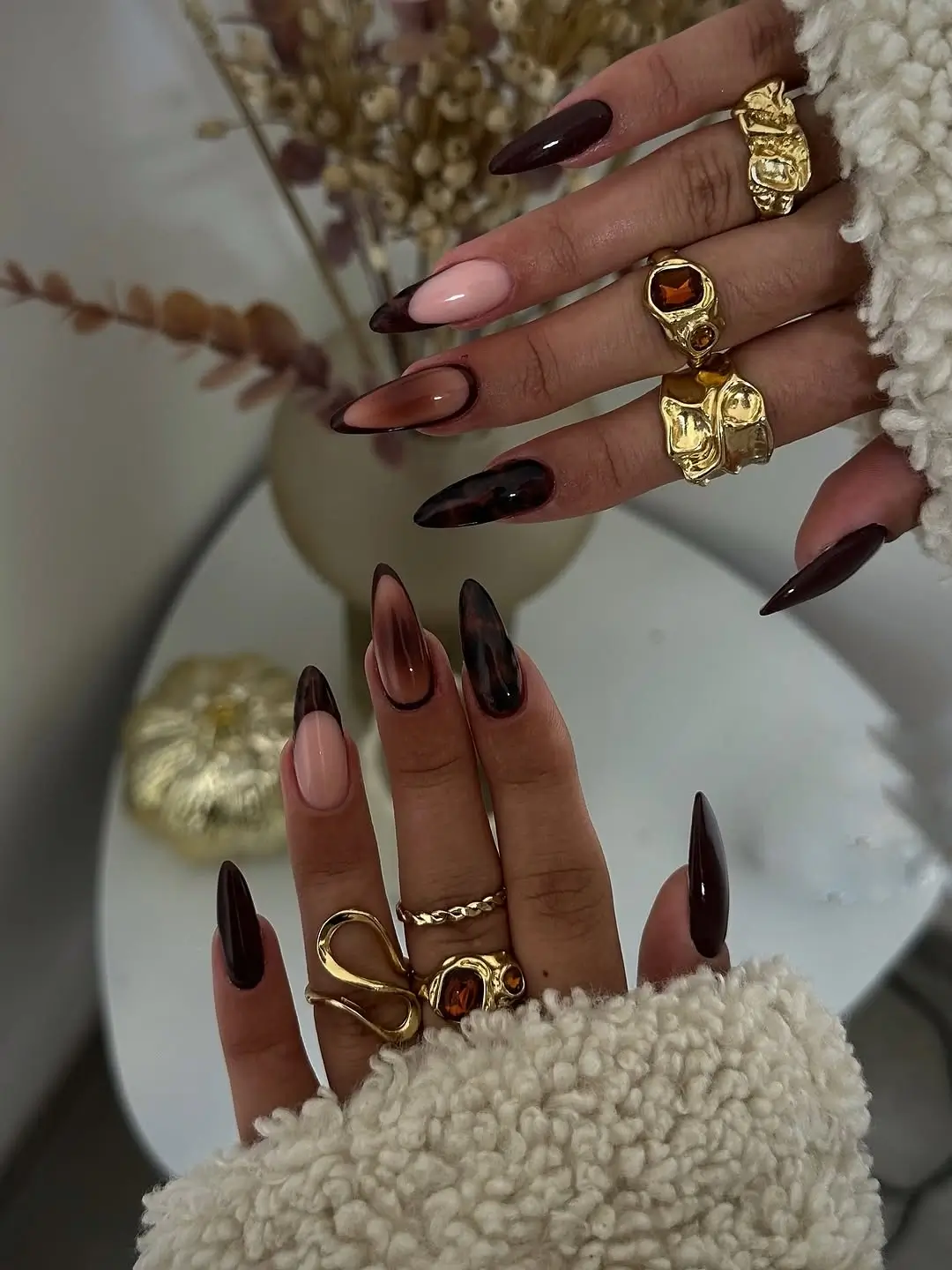 Fall French Nails 2026 Moody Chocolate French Tips for Elegant Autumn Days