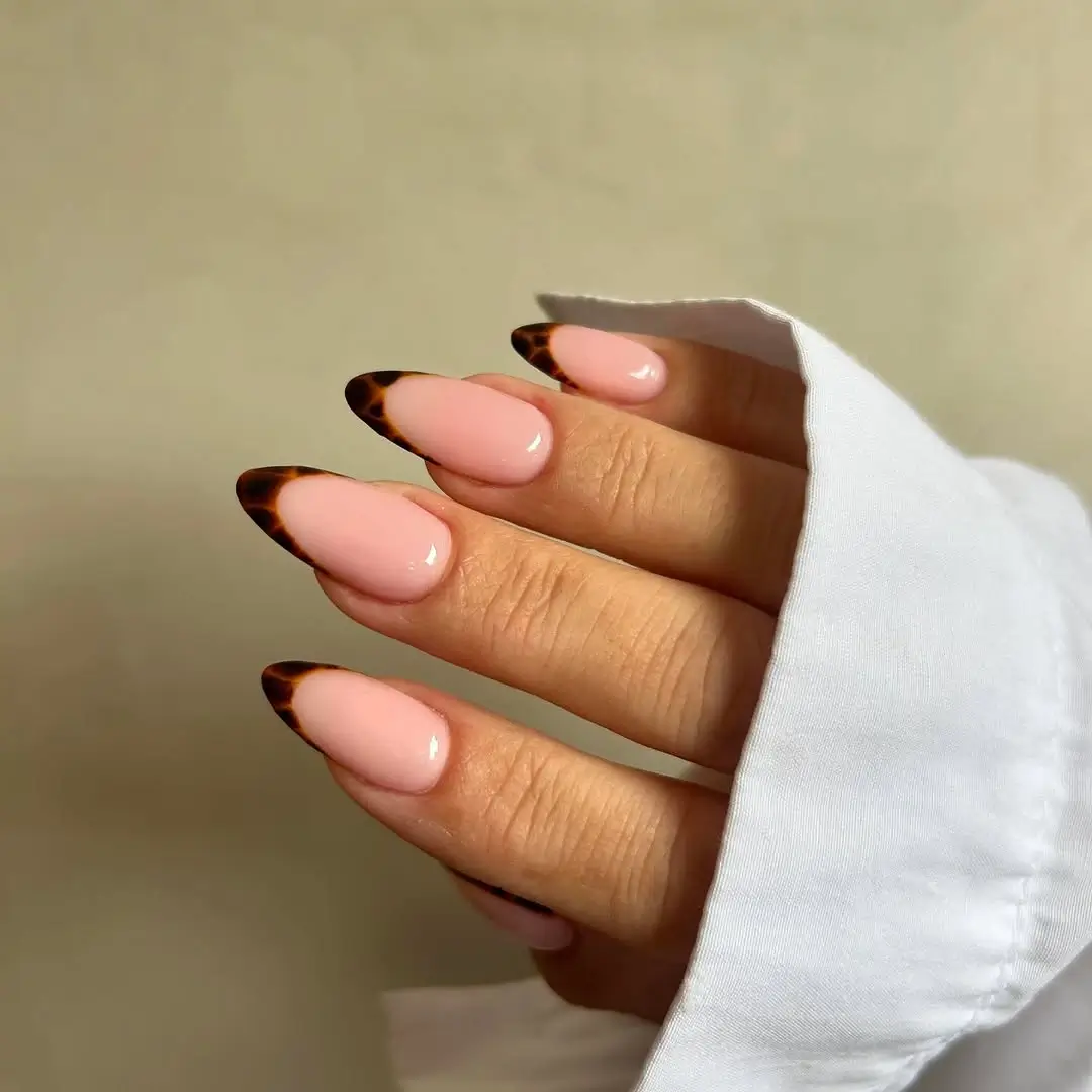 Fall French Nails 2026 Classic Tortoiseshell French Tips That Never Go Out of Style