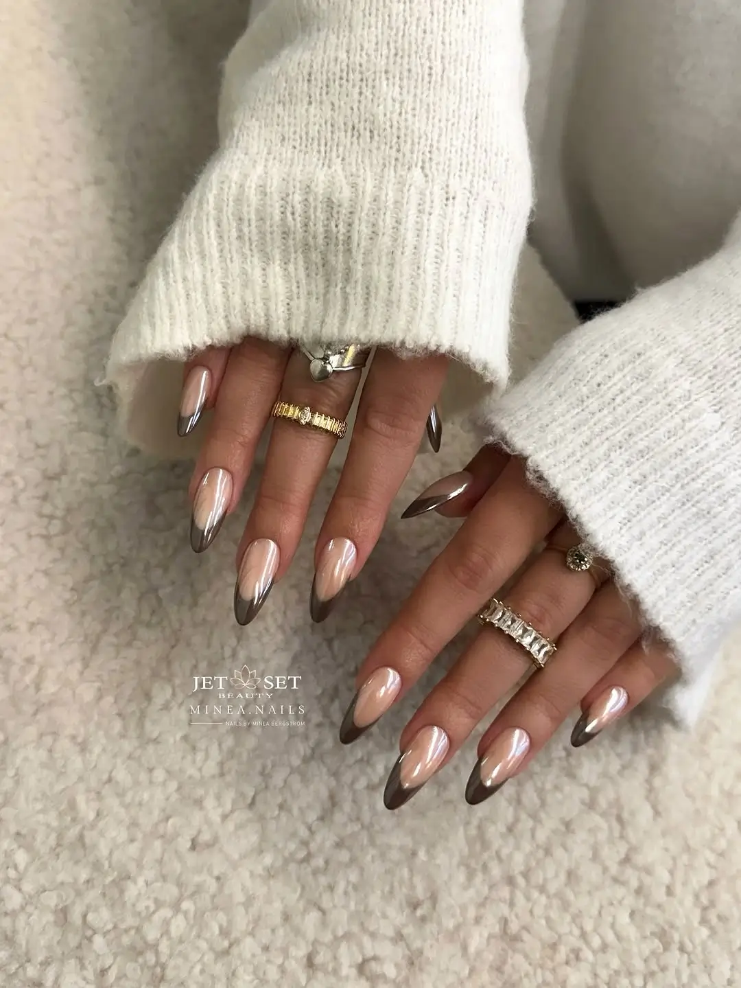 Fall French Nails 2026 Chrome Espresso French Tips for a Cozy Luxe Finish