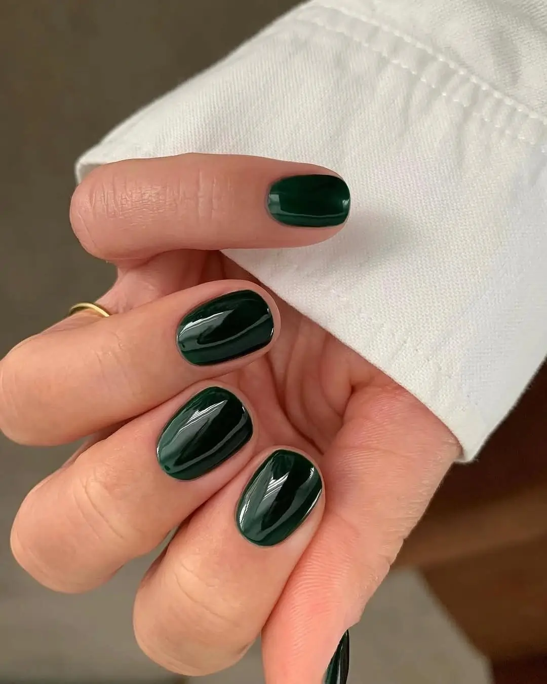 Fall gel nails ideas 2026 Deep Forest Green That Makes Simple Nails Feel Luxurious