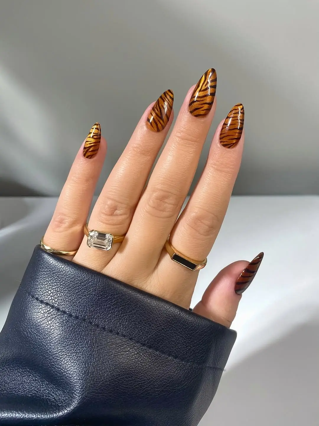 Fall gel nails ideas 2026 Tiger Stripe Nails That Bring Bold Autumn Energy