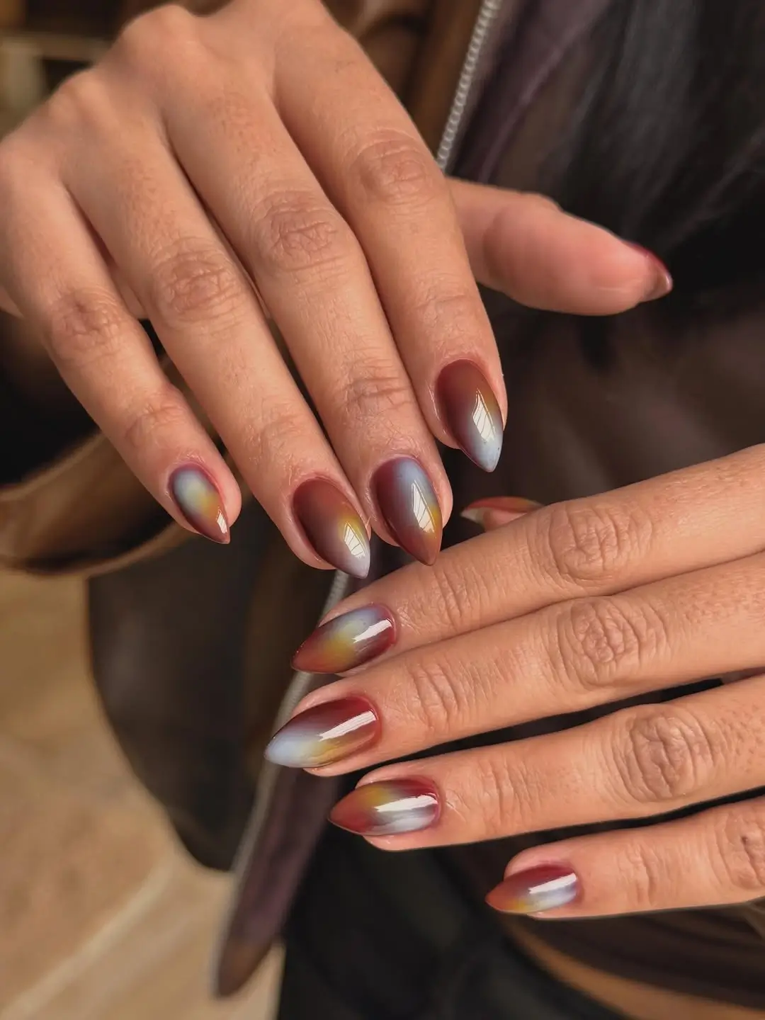 Fall gel nails ideas 2026 Soft Autumn Aura Nails With Cozy Sunset Colors