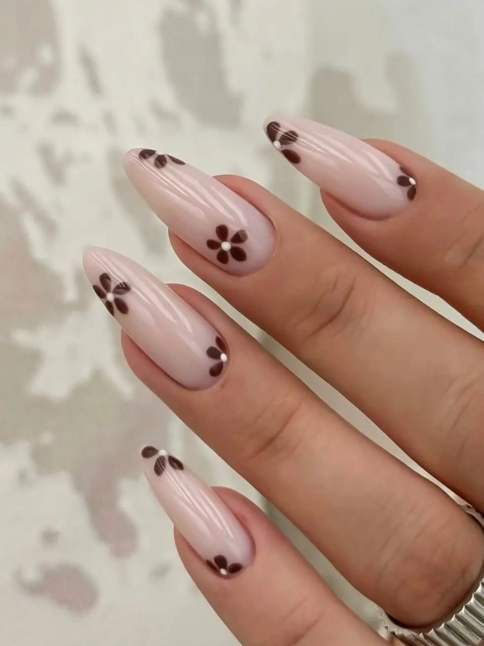 Fall nail designs for office 2026 Matte Sage Botanical Nails with Gold Leaf Details