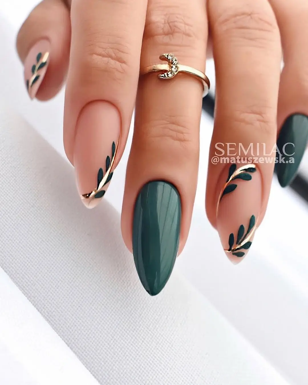 Fall nail designs for office 2026 Chocolate Floral Accent Nails with Soft Neutral Base