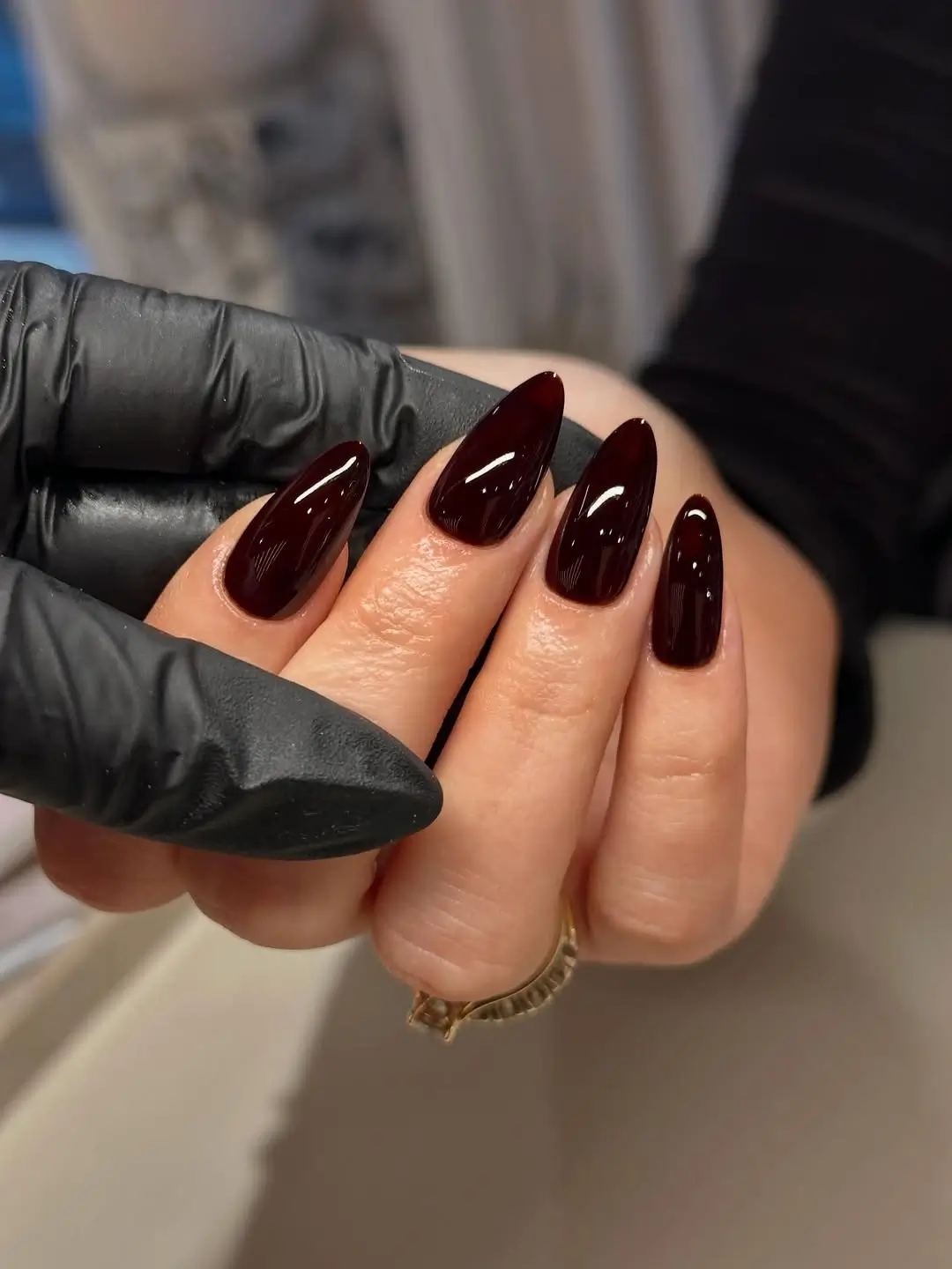 Fall nail designs for office 2026 Deep Bordeaux Gloss for Timeless Fall Confidence