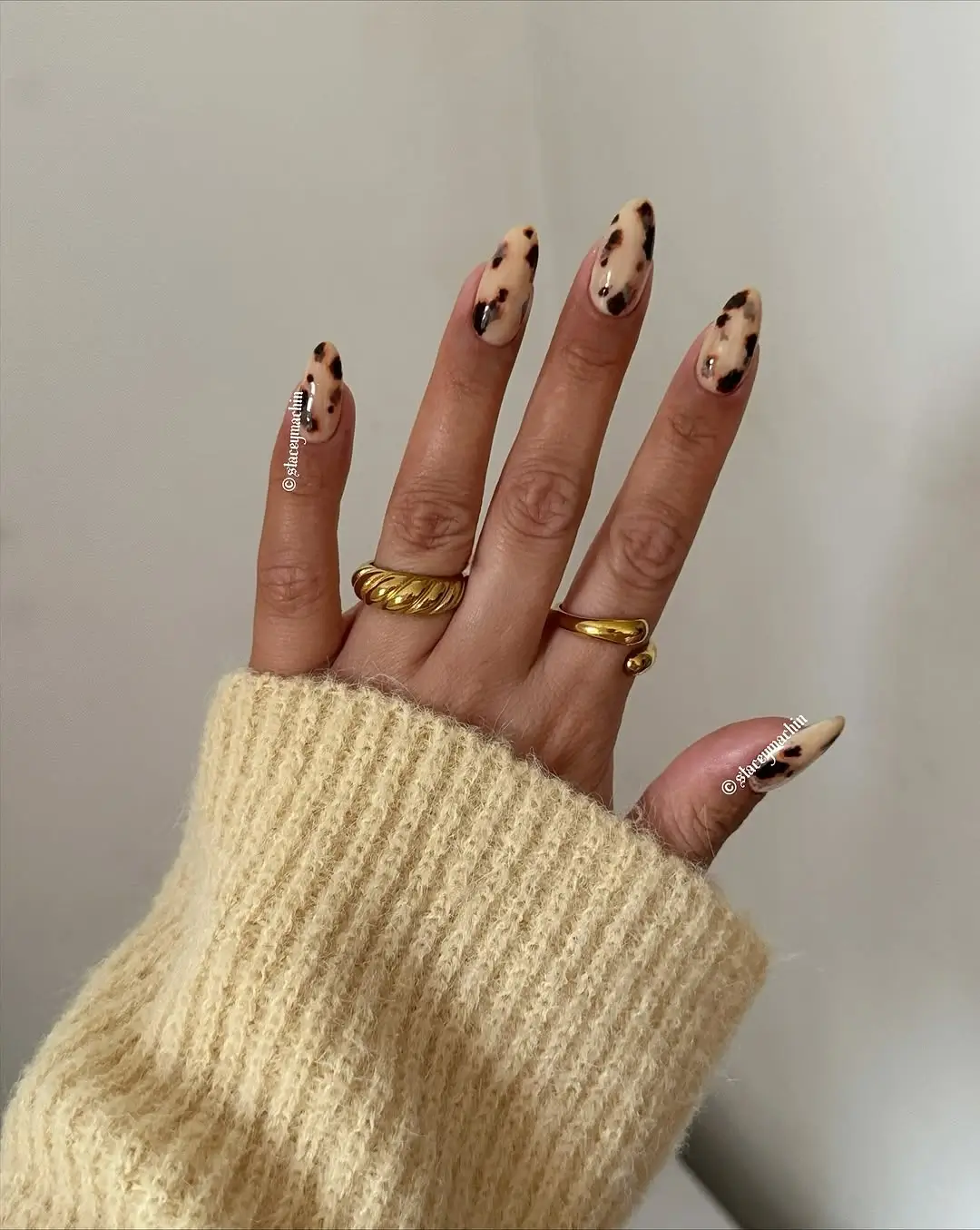 Fall Nail Inspiration 2026 Tortoiseshell Almond Nails That Never Go Out of Style