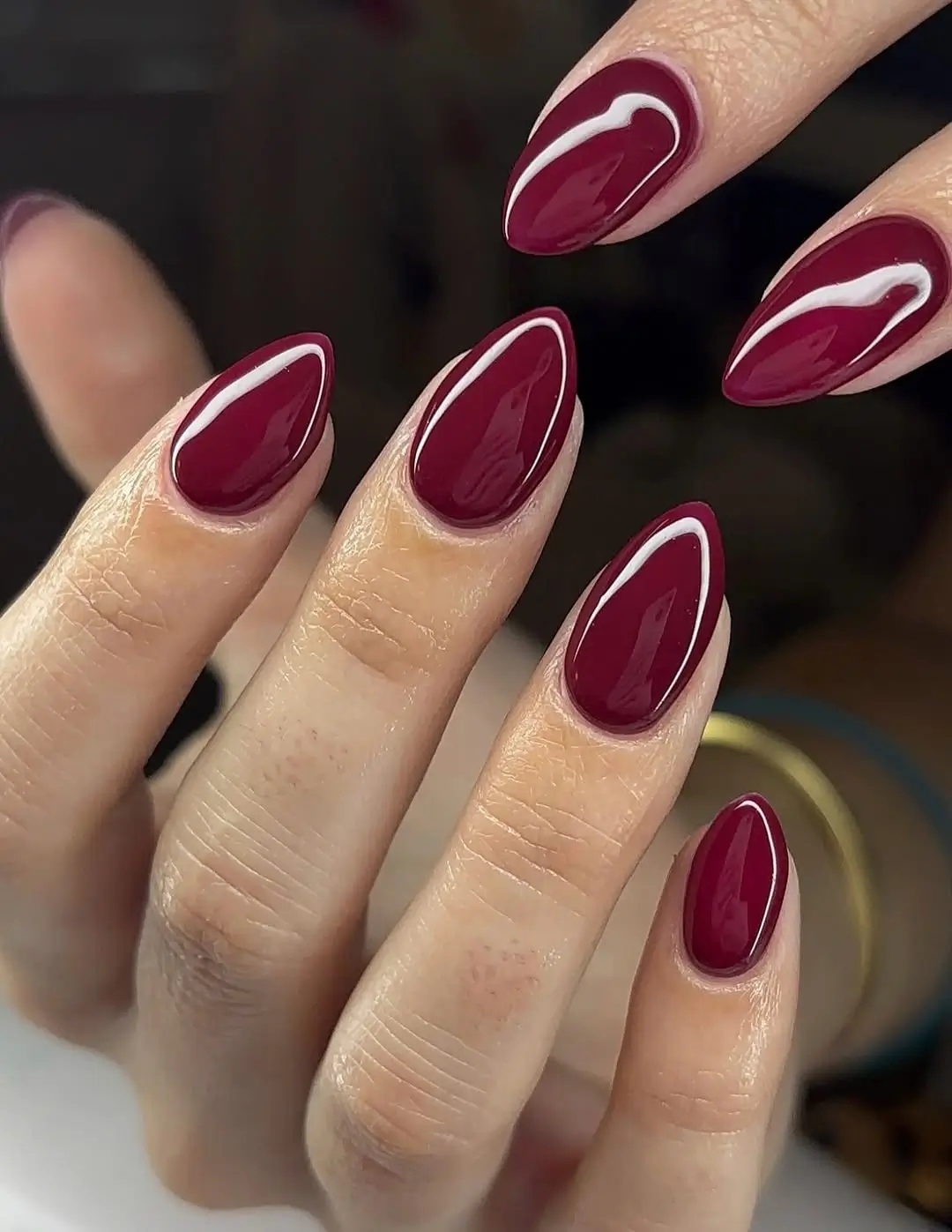 fall nail trends 2026 Classic Burgundy Almond Nails for Timeless Autumn Style