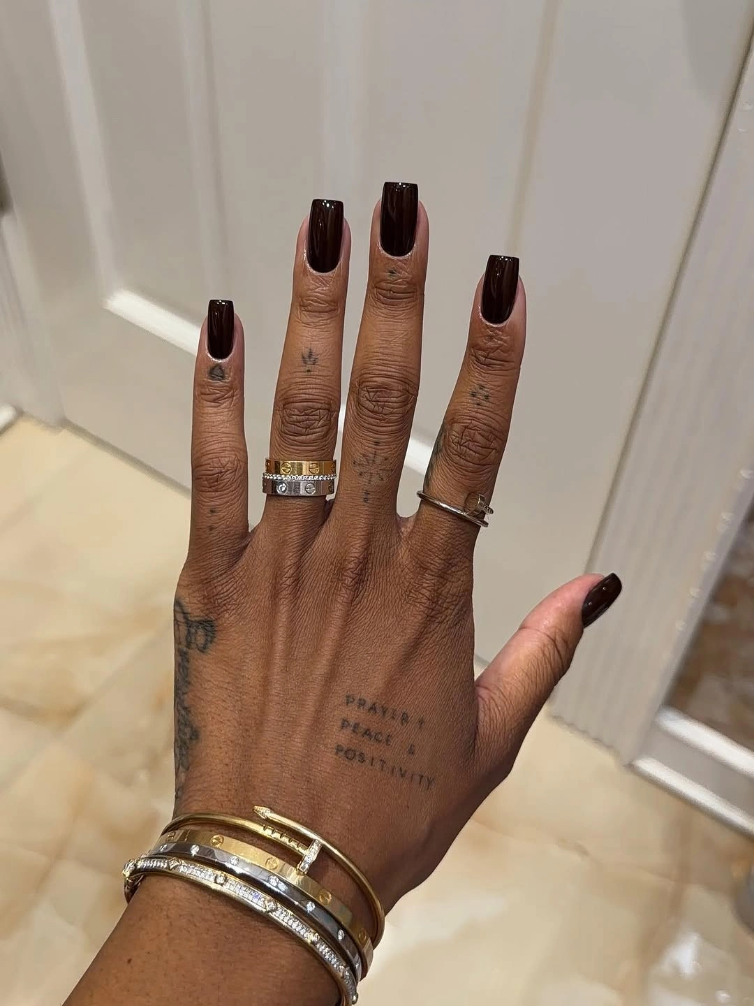 fall nails for brown skin tone Glossy Espresso Square Nails With A Barely There Finish