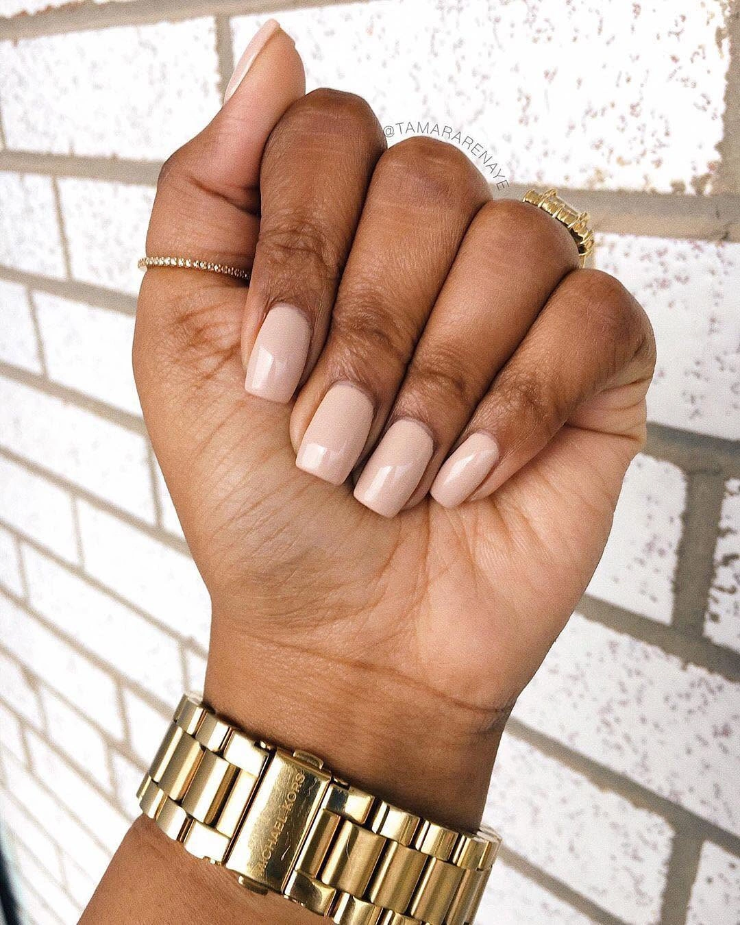 fall nails for tan skin tone soft blush nude square nails