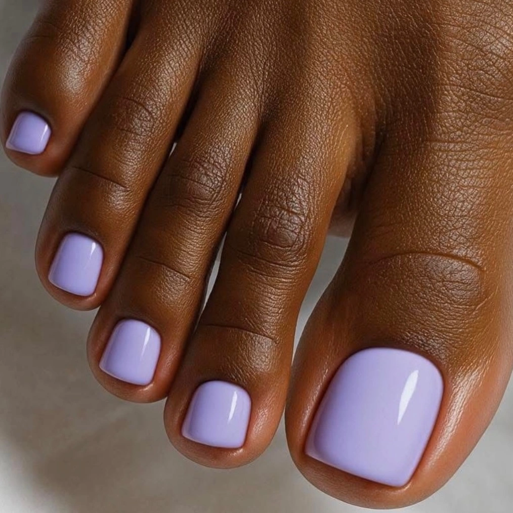 fall toe nails colors 2026 Lavender Pedicure That Refreshes the Autumn Palette