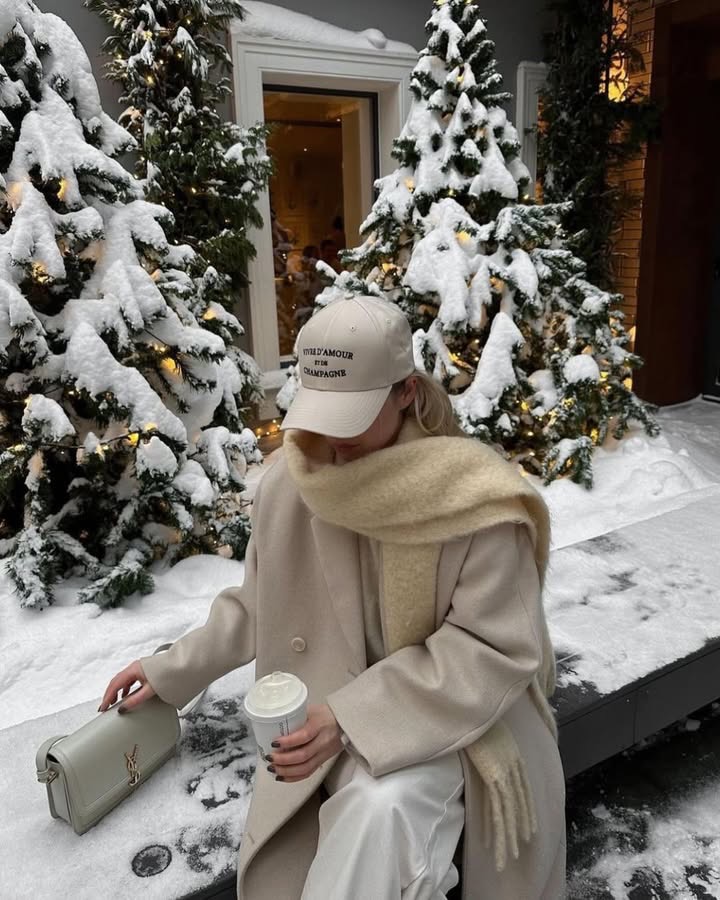 Monochromatic Cream Ensemble for an Elegant Snow Day — Snow Day Outfits