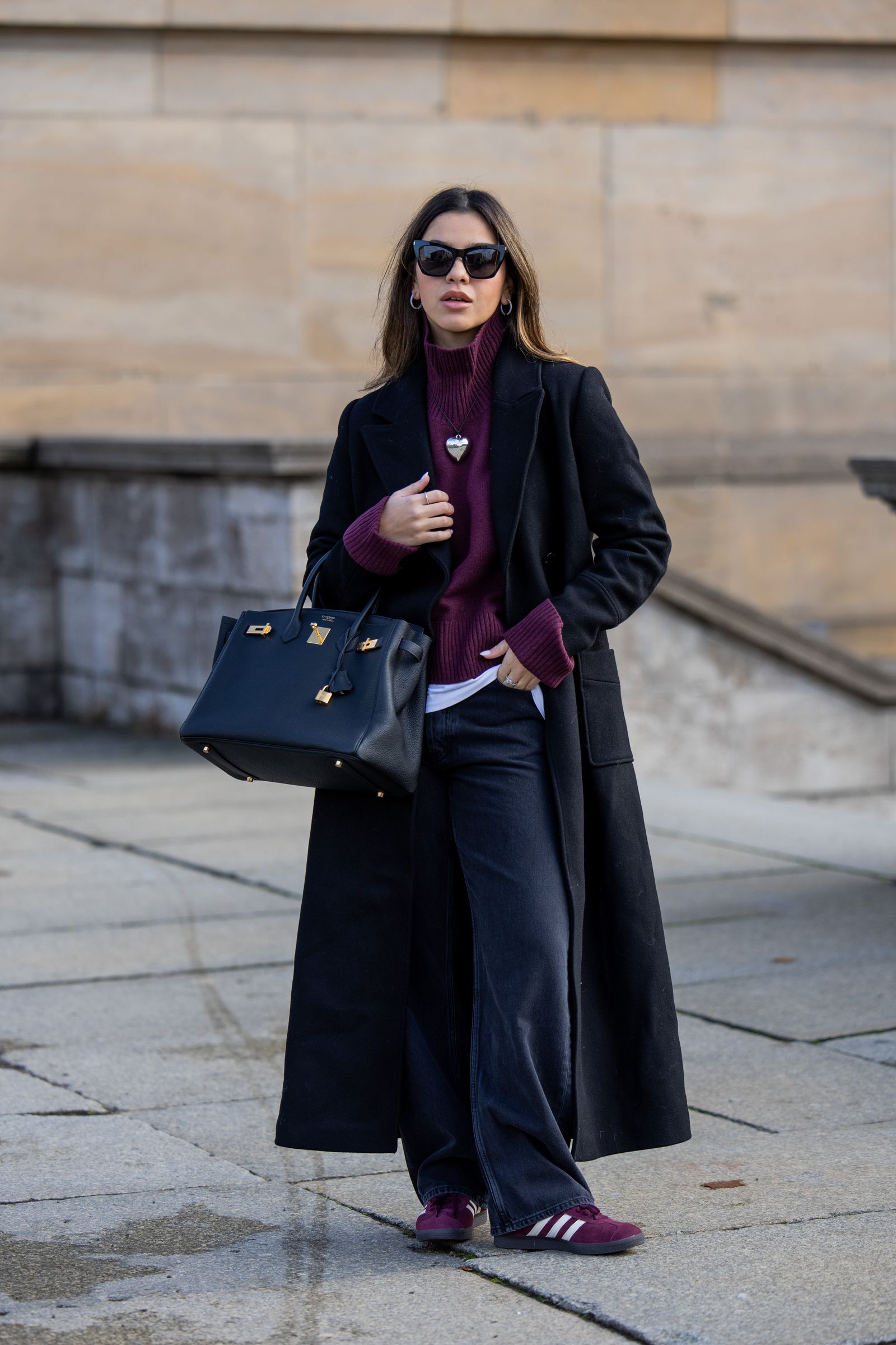 Burgundy Sneakers Outfit Idea Burgundy Sneakers Outfit Idea — Comfy Winter Outfits