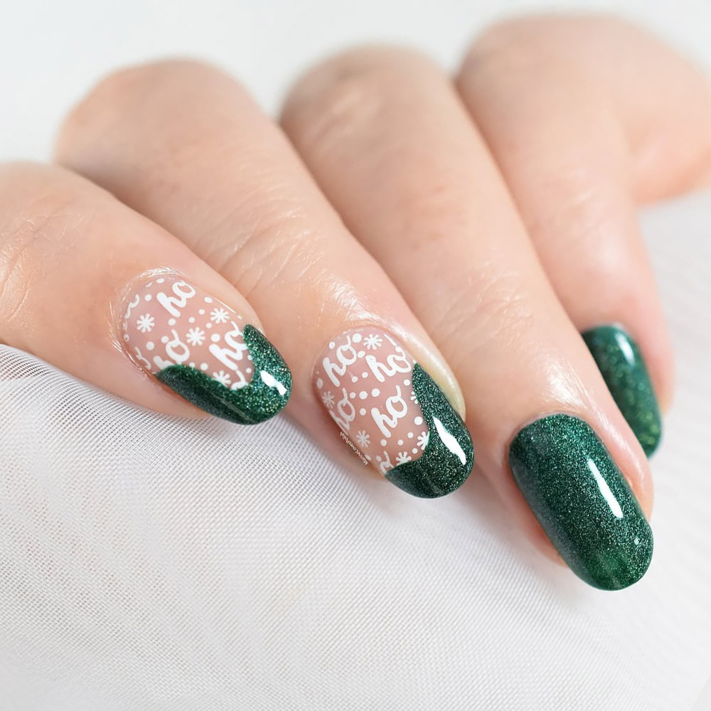 Glitter Glossy Visual Idea Glitter Glossy Visual Idea — Winter Green Nails