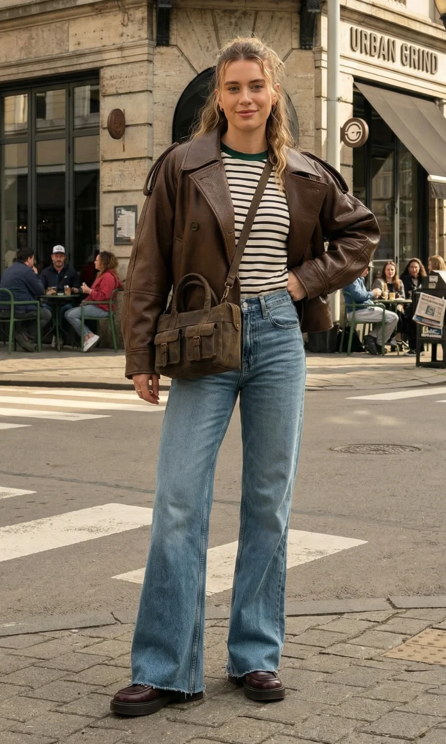 Leather Jacket and Wide-Leg Jeans: A Y2K Winter Staple Leather Jacket and Wide-Leg Jeans: A Y2K Winter Staple — Y2K Winter Outfits