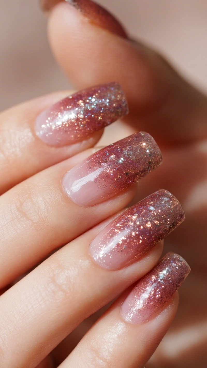 Glitter Glossy Fox Illustration Winter Nails — Cute Winter Nails