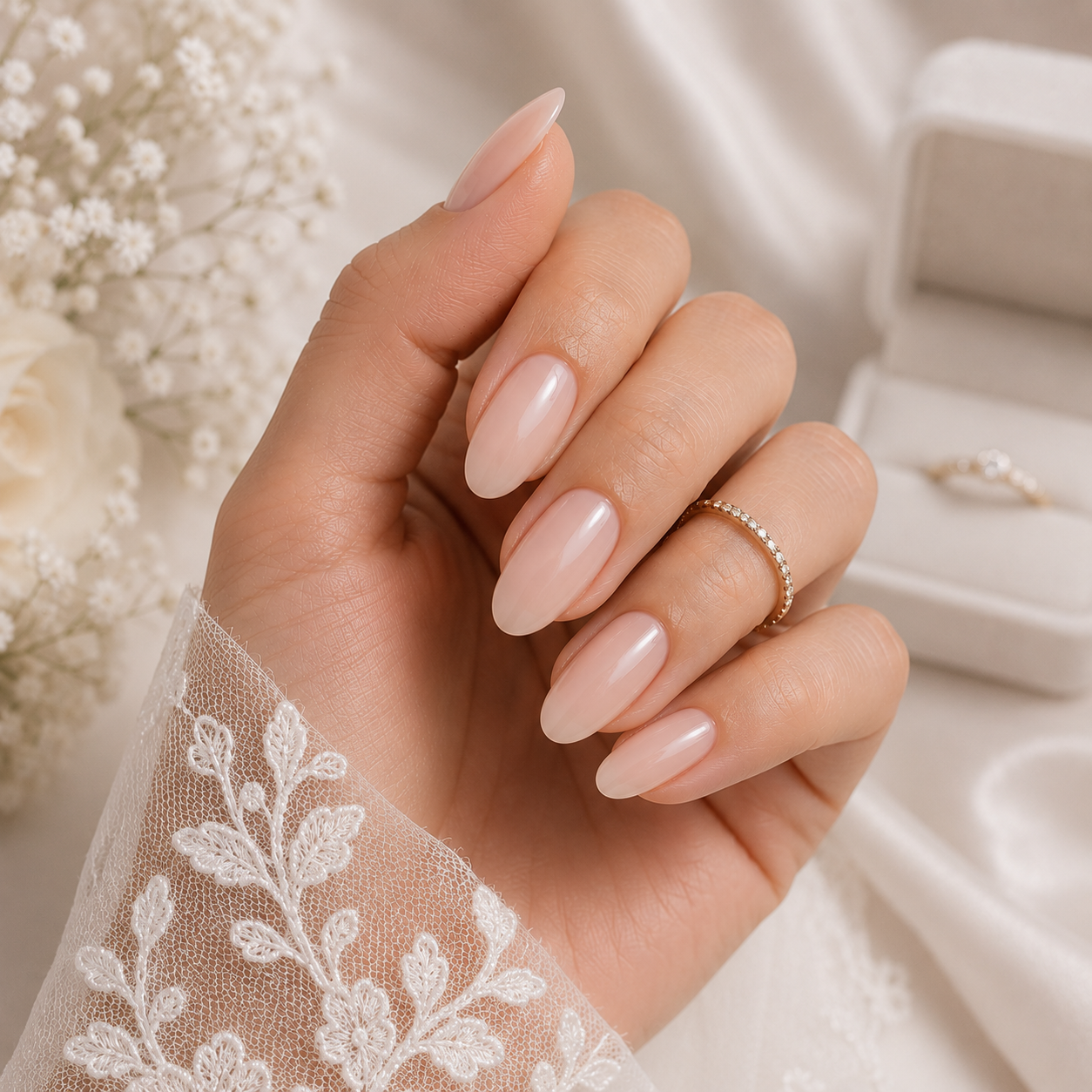 Bridal Visual Idea — Winter Nude Nails